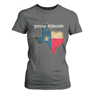 Strong Texas T Shirt For Women Retro Lone Star State Pride Distressed Flag TS02 Dark Heather Print Your Wear