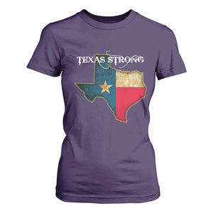 Strong Texas T Shirt For Women Retro Lone Star State Pride Distressed Flag TS02 Purple Print Your Wear