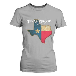 Strong Texas T Shirt For Women Retro Lone Star State Pride Distressed Flag TS02 Sport Gray Print Your Wear