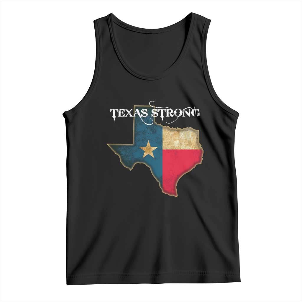 Strong Texas Tank Top Retro Lone Star State Pride Distressed Flag TS02 Black Print Your Wear