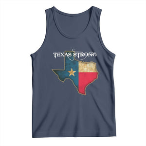 Strong Texas Tank Top Retro Lone Star State Pride Distressed Flag TS02 Navy Print Your Wear
