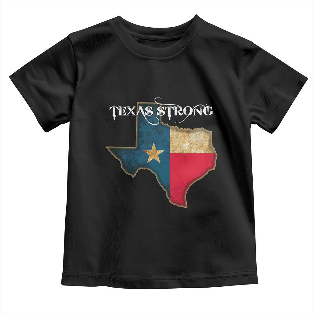 Strong Texas Toddler T Shirt Retro Lone Star State Pride Distressed Flag TS02 Black Print Your Wear