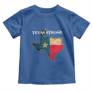 Strong Texas Toddler T Shirt Retro Lone Star State Pride Distressed Flag TS02 Royal Blue Print Your Wear
