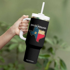 Strong Texas Tumbler With Handle Retro Lone Star State Pride Distressed Flag TS02 Print Your Wear