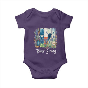 Retro Strong Texas Baby Onesie Bluebonnets Longhorn Cowboy Western Pride TS02 Purple Print Your Wear