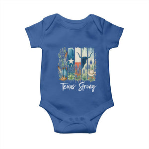 Retro Strong Texas Baby Onesie Bluebonnets Longhorn Cowboy Western Pride TS02 Royal Blue Print Your Wear