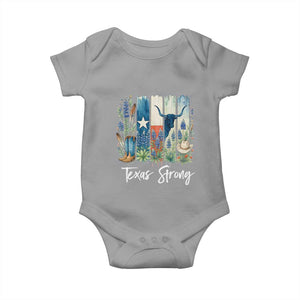 Retro Strong Texas Baby Onesie Bluebonnets Longhorn Cowboy Western Pride TS02 Sport Gray Print Your Wear