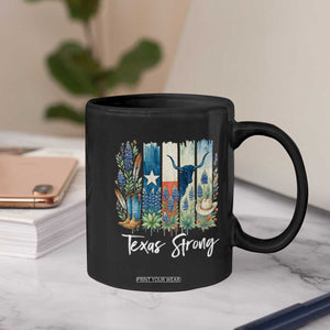 Retro Strong Texas Coffee Mug Bluebonnets Longhorn Cowboy Western Pride TS02 Print Your Wear