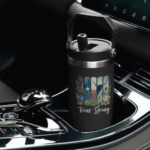 Retro Strong Texas Flip Straw Tumbler Bluebonnets Longhorn Cowboy Western Pride TS02 Print Your Wear