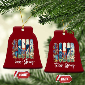 Retro Strong Texas Ceramic Ornament Bluebonnets Longhorn Cowboy Western Pride TS02 Print Your Wear
