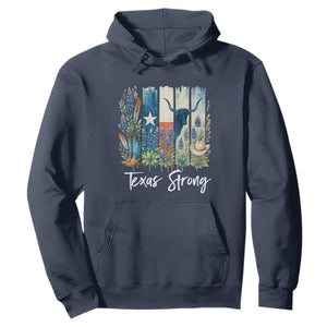 Retro Strong Texas Hoodie Bluebonnets Longhorn Cowboy Western Pride TS02 Navy Print Your Wear