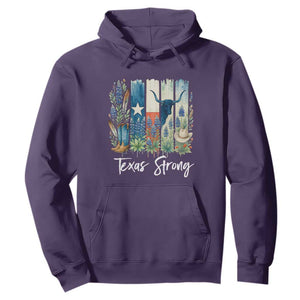 Retro Strong Texas Hoodie Bluebonnets Longhorn Cowboy Western Pride TS02 Purple Print Your Wear