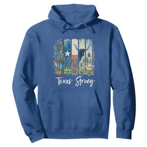Retro Strong Texas Hoodie Bluebonnets Longhorn Cowboy Western Pride TS02 Royal Blue Print Your Wear