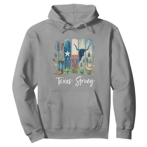 Retro Strong Texas Hoodie Bluebonnets Longhorn Cowboy Western Pride TS02 Sport Gray Print Your Wear