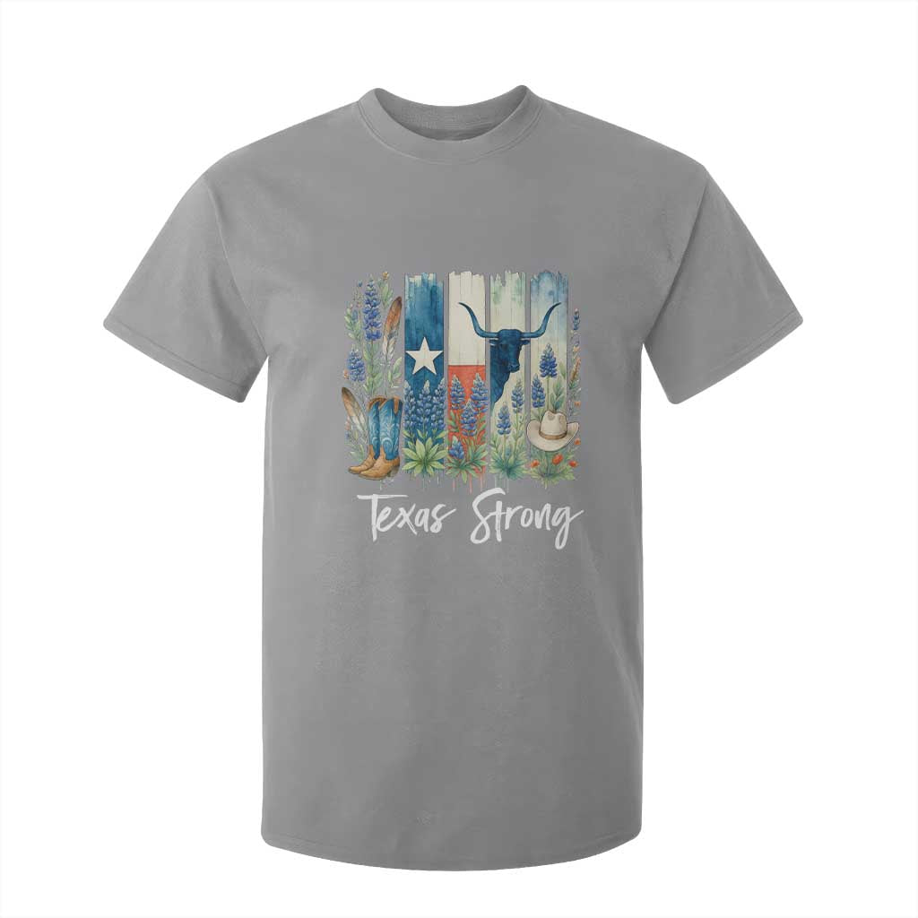Retro Strong Texas T Shirt For Kid Bluebonnets Longhorn Cowboy Western Pride TS02 Sport Gray Print Your Wear
