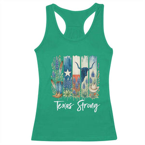 Retro Strong Texas Racerback Tank Top Bluebonnets Longhorn Cowboy Western Pride TS02 Irish Green Print Your Wear