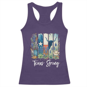 Retro Strong Texas Racerback Tank Top Bluebonnets Longhorn Cowboy Western Pride TS02 Purple Print Your Wear