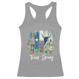 Retro Strong Texas Racerback Tank Top Bluebonnets Longhorn Cowboy Western Pride TS02 Sport Gray Print Your Wear