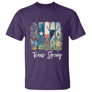 Retro Strong Texas T Shirt Bluebonnets Longhorn Cowboy Western Pride TS02 Purple Print Your Wear