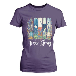 Retro Strong Texas T Shirt For Women Bluebonnets Longhorn Cowboy Western Pride TS02 Purple Print Your Wear