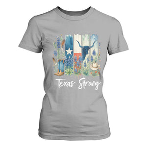 Retro Strong Texas T Shirt For Women Bluebonnets Longhorn Cowboy Western Pride TS02 Sport Gray Print Your Wear