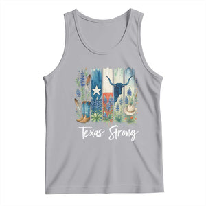 Retro Strong Texas Tank Top Bluebonnets Longhorn Cowboy Western Pride TS02 Athletic Heather Print Your Wear