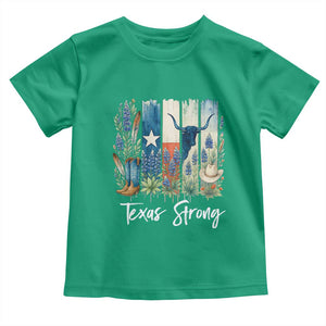 Retro Strong Texas Toddler T Shirt Bluebonnets Longhorn Cowboy Western Pride TS02 Irish Green Print Your Wear