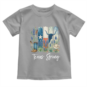 Retro Strong Texas Toddler T Shirt Bluebonnets Longhorn Cowboy Western Pride TS02 Sport Gray Print Your Wear