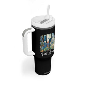 Retro Strong Texas Tumbler With Handle Bluebonnets Longhorn Cowboy Western Pride TS02 Print Your Wear