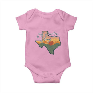 Hill Country Strong Baby Onesie Texas Pride for Resilient Texans Retro TS02 Light Pink Print Your Wear