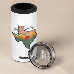 Hill Country Strong 4 in 1 Can Cooler Tumbler Texas Pride for Resilient Texans Retro TS02 Print Your Wear