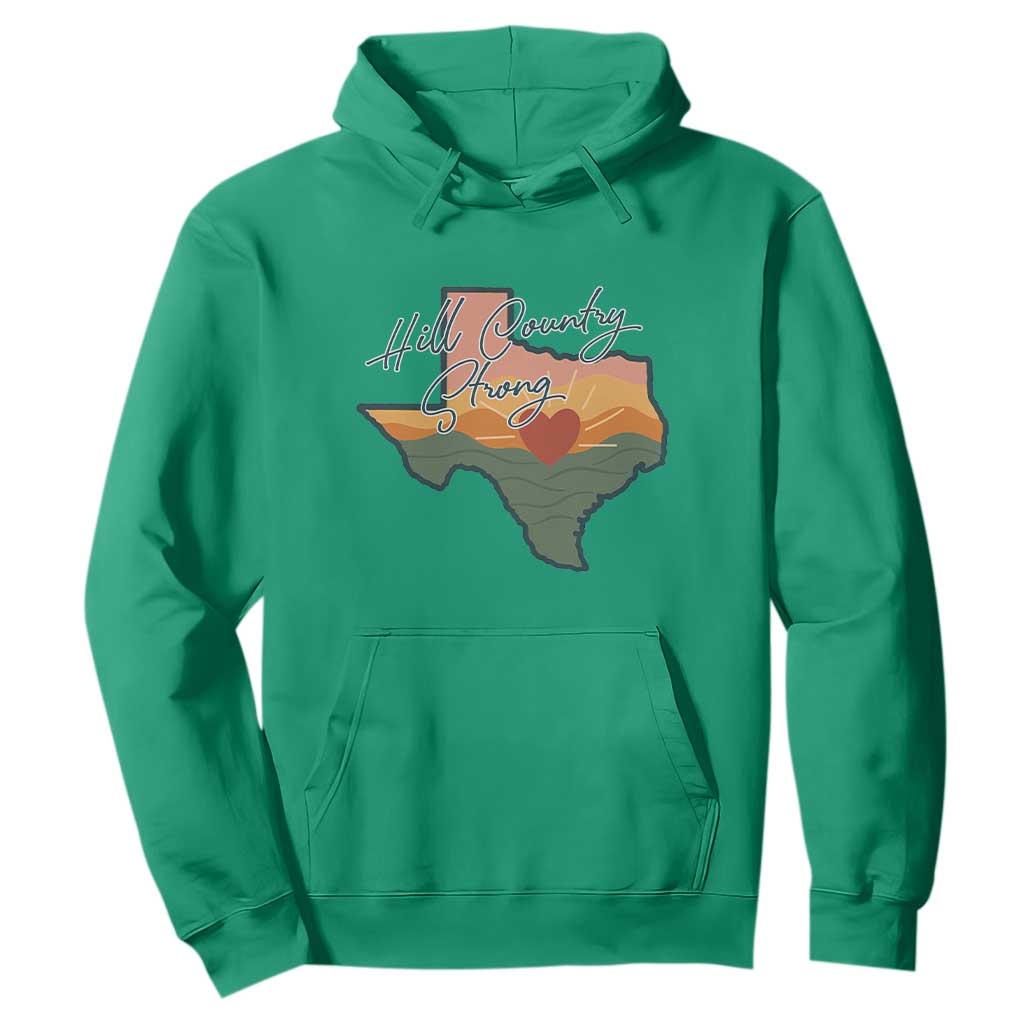 Hill Country Strong Hoodie Texas Pride for Resilient Texans Retro TS02 Irish Green Print Your Wear