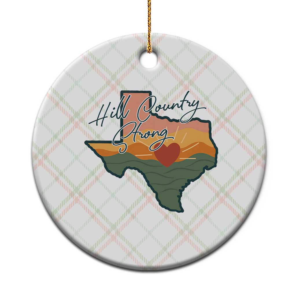 Hill Country Strong Ceramic Ornament Texas Pride for Resilient Texans Retro TS02 1pc Christmas Plaid Print Your Wear