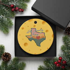 Hill Country Strong Ceramic Ornament Texas Pride for Resilient Texans Retro TS02 1pc Yellow Cheese Print Your Wear