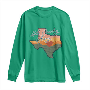 Hill Country Strong Long Sleeve Shirt Texas Pride for Resilient Texans Retro TS02 Irish Green Print Your Wear