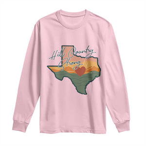 Hill Country Strong Long Sleeve Shirt Texas Pride for Resilient Texans Retro TS02 Light Pink Print Your Wear