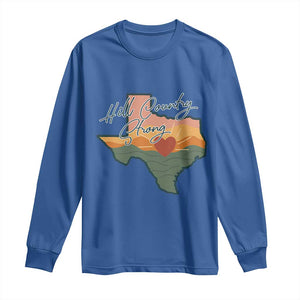 Hill Country Strong Long Sleeve Shirt Texas Pride for Resilient Texans Retro TS02 Royal Blue Print Your Wear