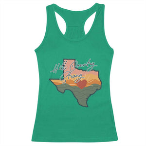 Hill Country Strong Racerback Tank Top Texas Pride for Resilient Texans Retro TS02 Irish Green Print Your Wear