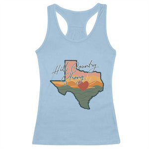 Hill Country Strong Racerback Tank Top Texas Pride for Resilient Texans Retro TS02 Light Blue Print Your Wear