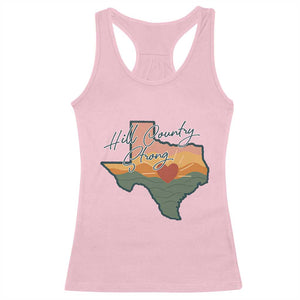 Hill Country Strong Racerback Tank Top Texas Pride for Resilient Texans Retro TS02 Light Pink Print Your Wear