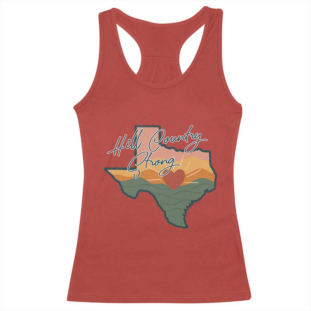 Hill Country Strong Racerback Tank Top Texas Pride for Resilient Texans Retro TS02 Red Print Your Wear