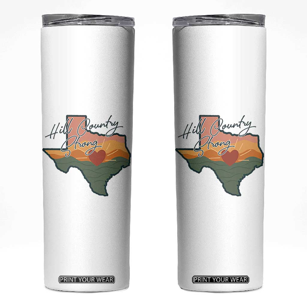 Hill Country Strong Skinny Tumbler Texas Pride for Resilient Texans Retro TS02 White Print Your Wear