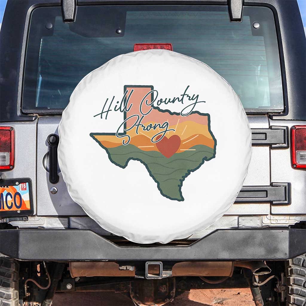 Hill Country Strong Spare Tire Cover Texas Pride for Resilient Texans Retro TS02 No hole White Print Your Wear