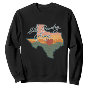 Hill Country Strong Sweatshirt Texas Pride for Resilient Texans Retro TS02 Black Print Your Wear