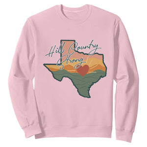 Hill Country Strong Sweatshirt Texas Pride for Resilient Texans Retro TS02 Light Pink Print Your Wear
