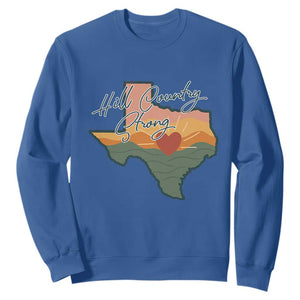 Hill Country Strong Sweatshirt Texas Pride for Resilient Texans Retro TS02 Royal Blue Print Your Wear