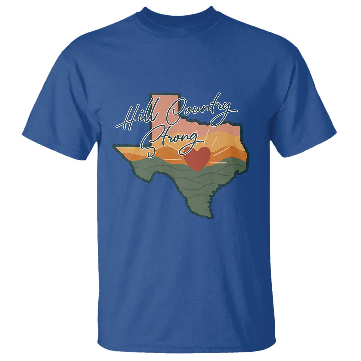 Hill Country Strong T Shirt Texas Pride for Resilient Texans Retro TS02 Royal Blue Print Your Wear