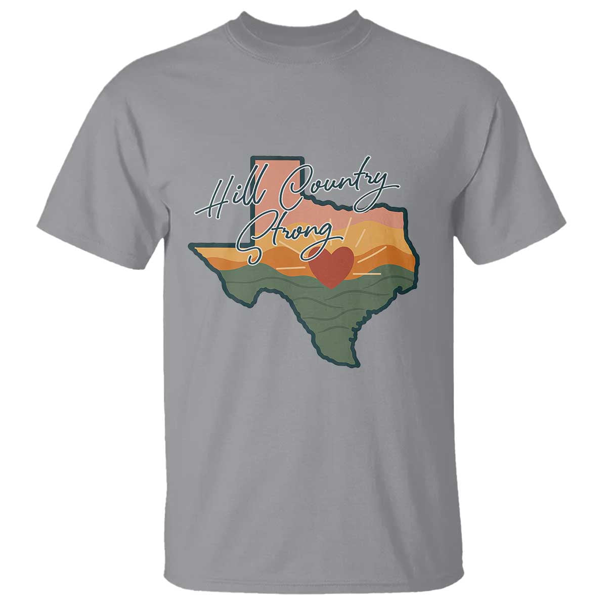 Hill Country Strong T Shirt Texas Pride for Resilient Texans Retro TS02 Sport Gray Print Your Wear