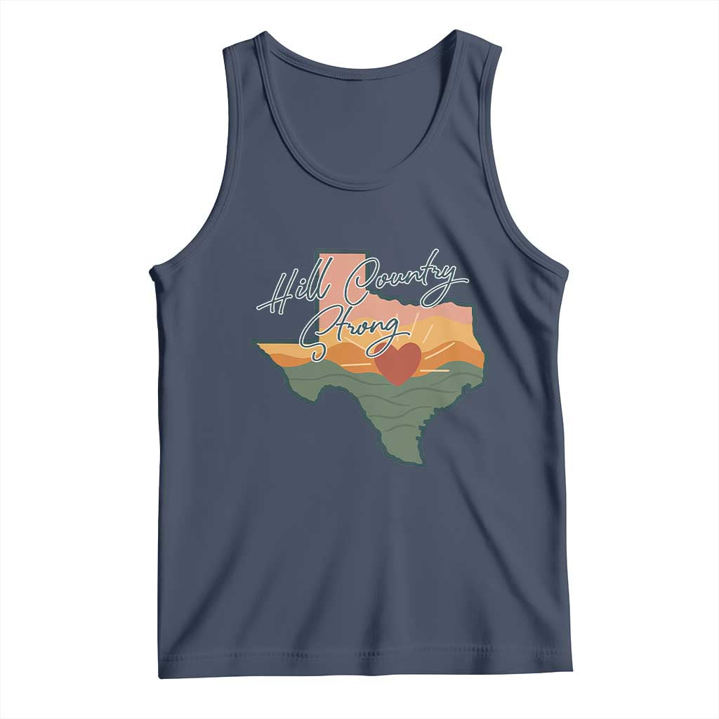 Hill Country Strong Tank Top Texas Pride for Resilient Texans Retro TS02 Navy Print Your Wear