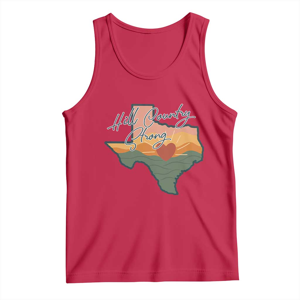 Hill Country Strong Tank Top Texas Pride for Resilient Texans Retro TS02 Red Print Your Wear